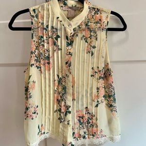 Yellow floral blouse